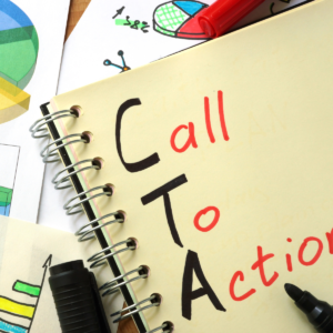 Notebook with "Call to Action" written on it
