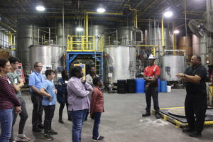 students on a tour of Goulston Technologies