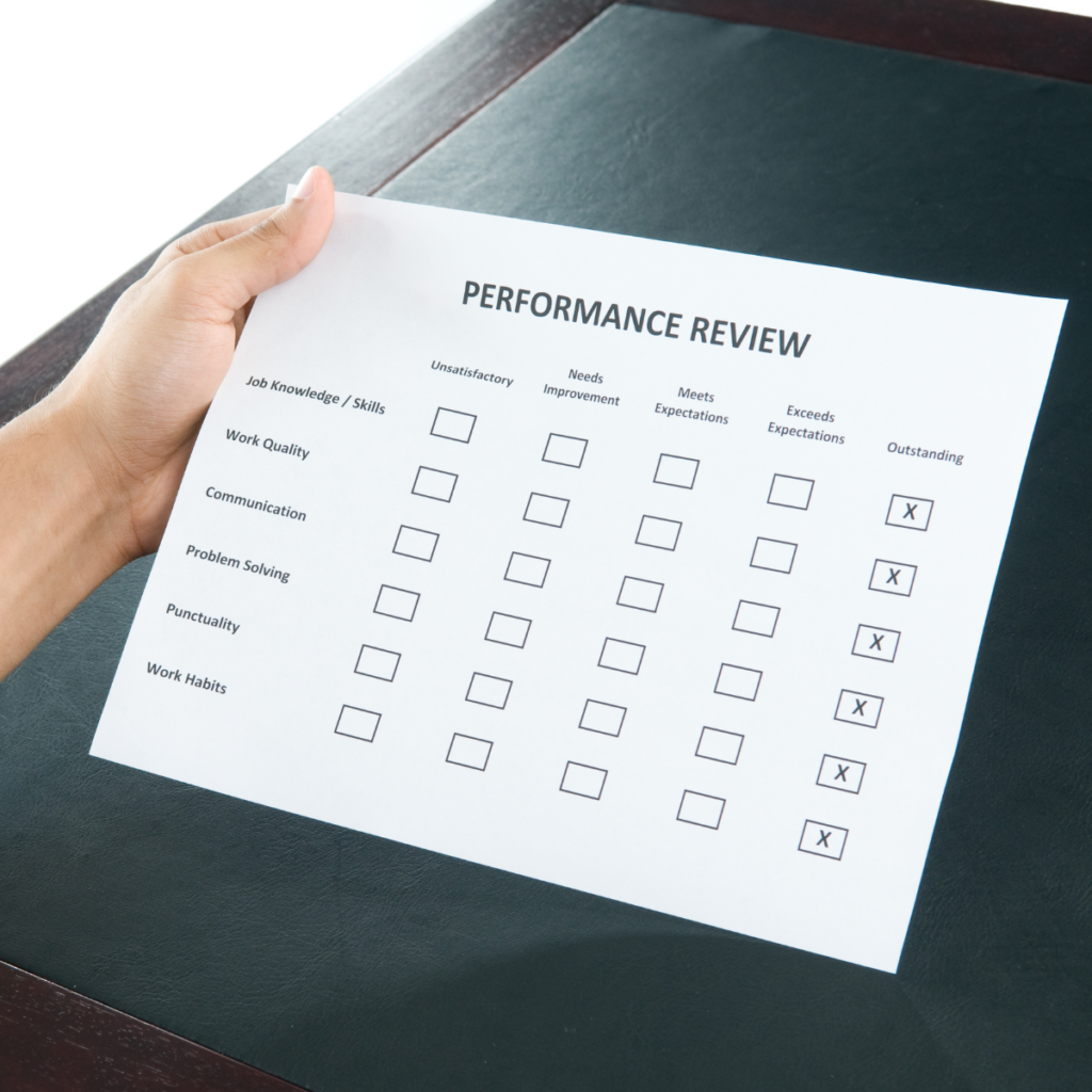Employee annual review sheet