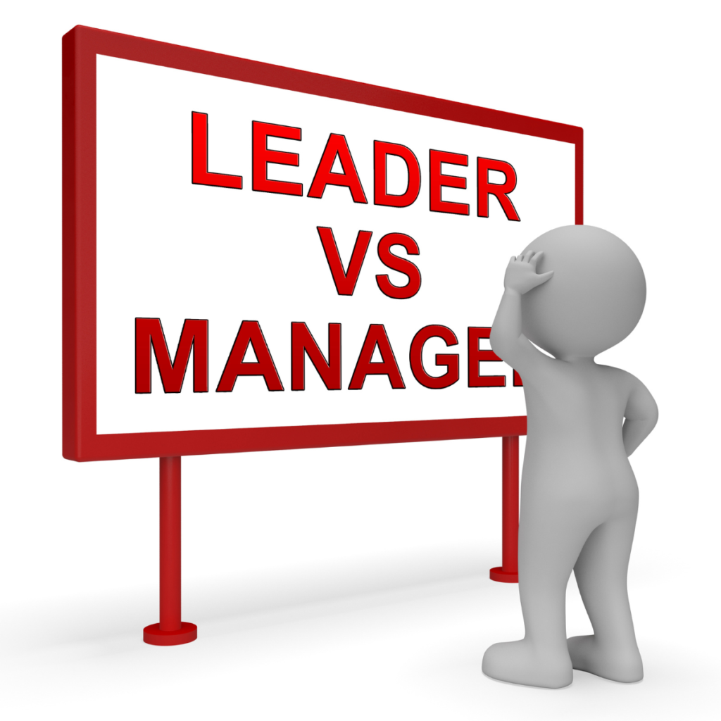 sign with leader vs. manager on it