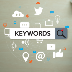website icons and the word "keywords"