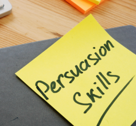 "Persuasion Skills" written on post-it
