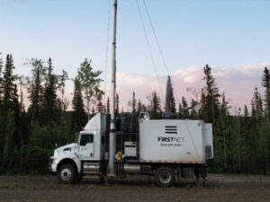 Picture of a FirstNet truck at a telephone pole