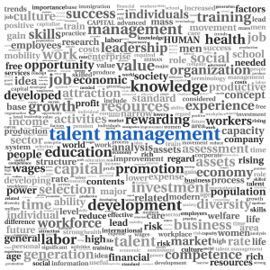 Talent Management in a word tag cloud